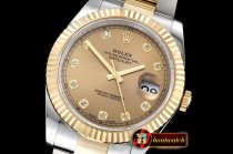 Rolex DJ2 41mm Oyst Flt 904L YG/SS Gold/Diam ARF Asia 2824