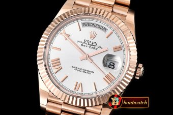 RDD0195F - DayDate 228206 RG/RG White Roman BP Swiss 2836