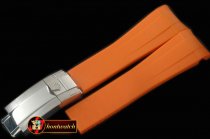 ROLACC021D - Orange Rubber Strap 20/18 with Insignia Clasp