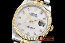 Rolex Datejust Man DJ 36mm Jub Flt YG/SS White MOP Diams BP A313