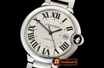 Cartier Balon Bleu 42mm SS/SS White ZZF Asia 2824