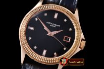Patek Philippe Calatrava Ref.5298 RG/LE Black Diams MY9015 Mod