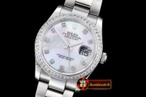 Replica Rolex DateJust Midsize 31mm SS/SS Wht MOP Diam BP Asia 2