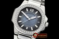 Patek Philippe Nautilus 7010 Ladies Diams SS/SS Blue - Swiss Qtz
