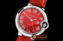 Cartier Balon Bleu Midsize 33mm SS/LE Red MY9015 Mod