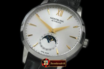 MB057C - Star Calendar Moonphase SS/LE White M-9105