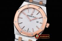 Replica Audemars Piguet Royal Oak Ladies 33mm RG/SS Wht JF Swiss