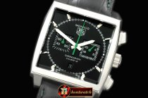 TAG0279B - Monaco Classic SS/LE Black Jap OS20 Quartz Chrono