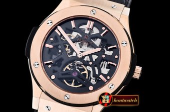HUB0337 - Classic Fusion 45mm Tourbillon RG/LE Black Asian Auto
