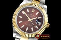 Rolex Datejust DJ2 41mm Oyst YG/SS Brown Stk BP A3136 Mod