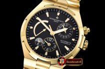 VACH. CONSTANTINE Overseas Dual Time Power Reserve YG/YG Blk TWA A1222