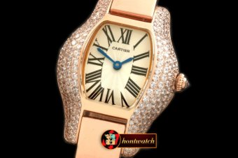 CAR0336A - Tortue De Cartier RG/RG White Swiss Quartz