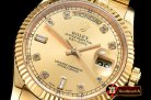 Rolex Daydate 36mm Flt YG/YG Wrap Gold Diam BP Swiss 2836