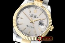 Rolex Datejust II DJ2 41mm Oyt Flt YG/SS Silver Stk BP Asia 2813