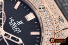 Hublot Fusion Bang 45mm Chrono Diams RG/RU Blk A7750 Secs @3