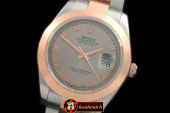 R2DJ0193F - SS/RG Oyster Grey Roman Asian Eta 2836-2