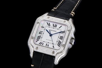 CARTIER SANTOS A8F 35mm MY9015 SS/LE DIAMOND