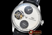 IWC Portugese Regulator Tourb IW544602 SS/LE Wht ZF Tourb