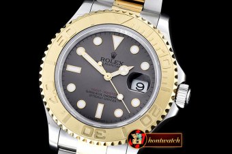 Replica Rolex YachtMaster Mens YG/SS Grey BP Asia 2836 Mod3135