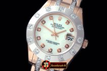 ROLMP018A - 12-Diam Bez RG MOP Wht/Diam Asian Eta 2824