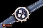 Breitling Navitimer B01 RG/LE Blue/Wht JF A7750 Mod