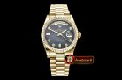 Rolex Daydate 36mm Flt YG/YG Black MOP Diam BP Swiss 2836