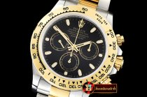Rolex Daytona 116523 YG/SS Black Stk OMF A7750 Mod