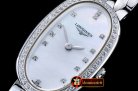 Longines Elegance Ladies Diams SS/SS Wht MOP TWF Swiss Qtz