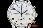 IWC Portuguese Chrono Ed 150 Years SS/LE Wht ZF A7750 Mod