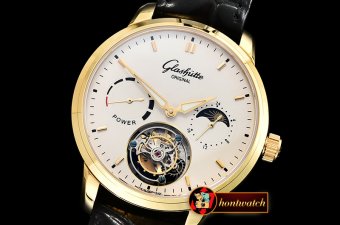 Glashutte Senator Tourbillon PR YG/LE White Stk Asia Tourbillon