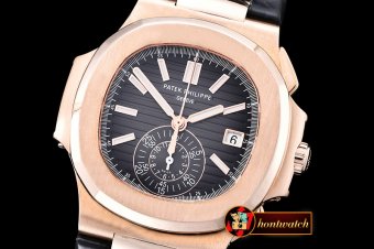Replica Patek Philippe 5980 Nautilis Chrono 18K Wrapped RG/LE Bl