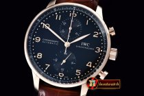 IWC0327 - Portuguese Chrono RG/LE Black A-7750 New Improved
