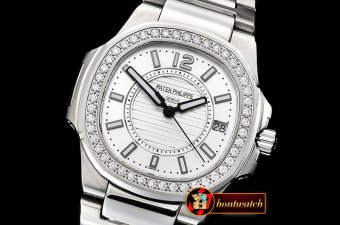 Patek Philippe Nautilus 7010 Ladies Diams SS/SS White - Swiss Qtz
