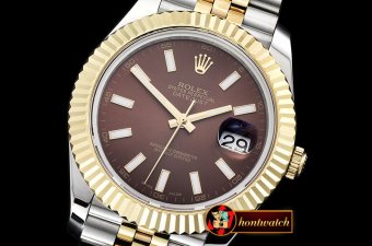 Rolex Datejust II DJ2 41mm Jub Flt YG/SS Brown Stk BP A3235 Mod