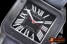 Cartier Santos 100 Mens DLC/NY Black Roman Asia 2824