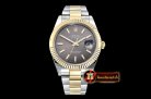 Rolex Datejust II DJ2 41mm Oyt Flt YG/SS Grey Stk BP Asia 2813