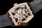 Franck Muller Vanguard Tourbillon Skeleton RG/LE/RU Blk Asia 23J