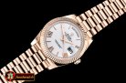 Rolex DayDate 40mm Flt RG/RG Pearl Wht Roman BP Swiss 2836