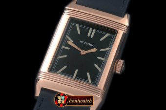JL078E - Reverso Classique RG/LE Black Stk Jap Qtz