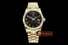 Rolex Daydate 36mm Flt YG/YG Black Roman Num BP Swiss 2836