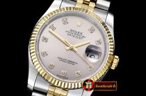 Rolex Datejust DJ 36mm Jub Flt YG/SS Light Grey Diam BP A3135 Mo