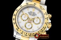 Rolex Daytona 116523 YG/SS White Stk OMF A7750 Mod