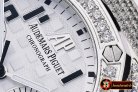 AP0368C - Royal Oak Ladies Chrono SS/RU Wht Num Diam Bez VK64