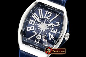 Franck Muller Vanguard Mens V45 SS/LE/RU Blue ABF Asia 2824
