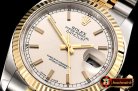 Rolex Datejust Man DJ 36mm Jub Flt 904L YG/SS Silv Wht ARF A3135 Mod