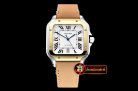Cartier Santos De Cartier 2018 Mens YG/SS/LE (Tan) Wht MY9015