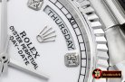 Rolex Daydate 36mm Flt SS/SS Pearl White Diam BP Swiss 2836