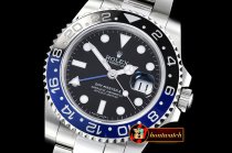 Rolex GMT II Blue/Black SS/SS Black BP A3186 Mod
