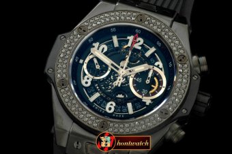 HUB0329B - Big Bang All Black Unico PVD/RU Skeleton Asian 7750
