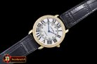 Replica Cartier Ronde Louis Cartier No Date YG/LE Diams White As